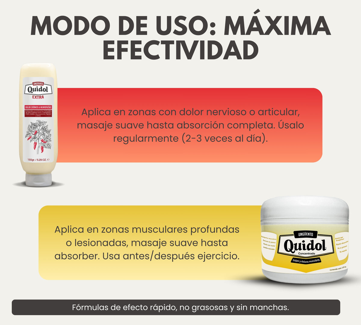 Kit Quidol Original 120 g + Quidol Extra 150 g | Para dolor muscular, articular y nervioso