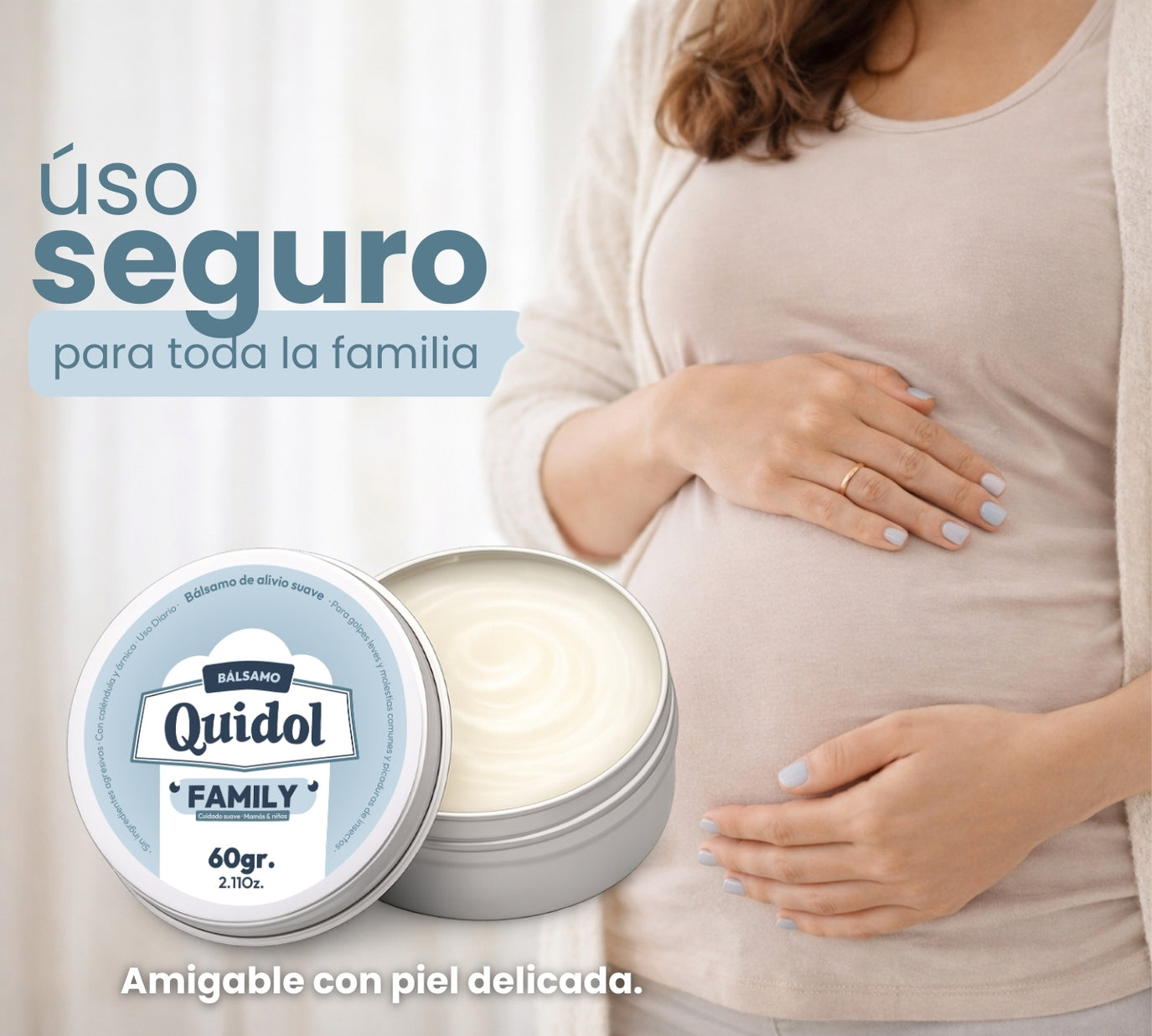 Quidol Family 60gr. | Bálsamo de Alivio Rápido para Golpes, Picaduras y Molestias Diarias – Fórmula Suave para Toda la Familia con Árnica y Caléndula