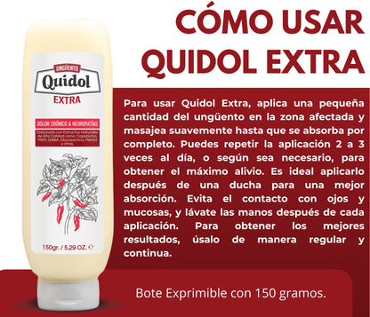 Quidol Extra 150gr. | Alivio Potente para Neuropatía, Dolor Nervioso y Articular – Fórmula Avanzada con Capsaicina, MSM y GABA
