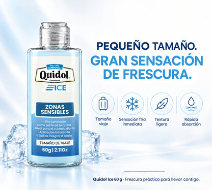 Quidol Ice 60gr. | Gel Extra Frío para Molestias Musculares, Articulares y Después del Ejercicio – Tamaño Viaje