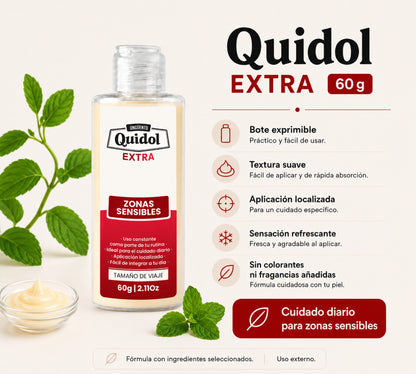 Quidol Extra 60 g | Crema de sensación intensa para dolor nervioso, hormigueo y molestias localizadas
