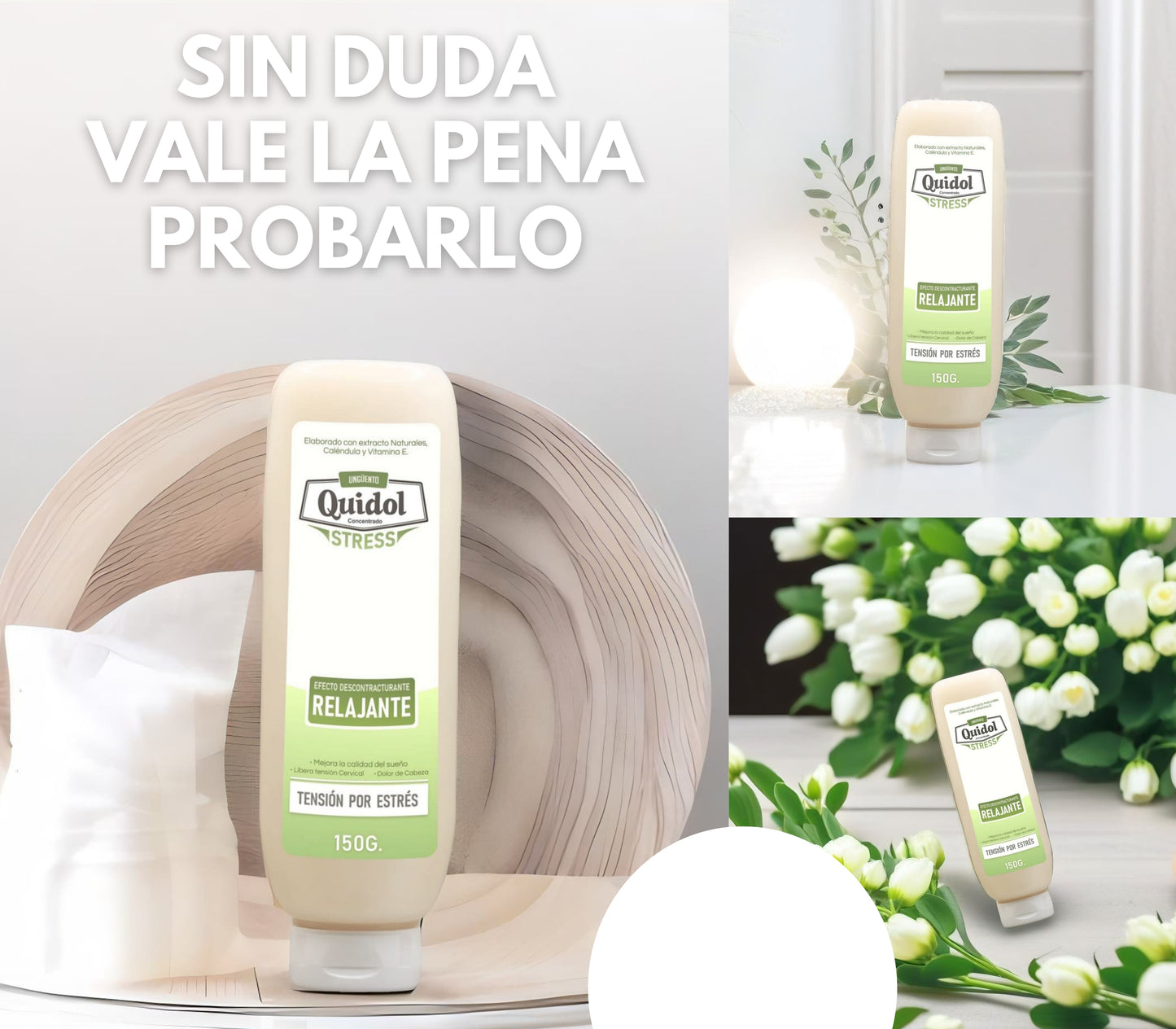 Quidol Stress 150g. | Ungüento Relajante para Cuello y Nuca – Alivia la Tensión, Reduce el Estrés y Ayuda a Dormir Mejor
