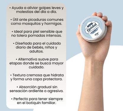 Quidol Family 60gr. | Bálsamo de Alivio Rápido para Golpes, Picaduras y Molestias Diarias – Fórmula Suave para Toda la Familia con Árnica y Caléndula
