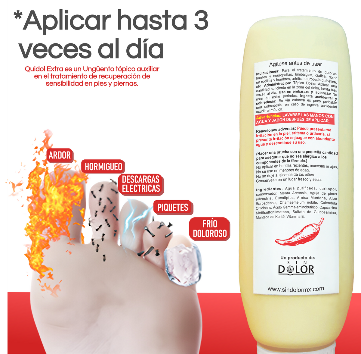 Quidol Extra pack de 3 | Alivio del dolor nervioso, ardor y hormigueo