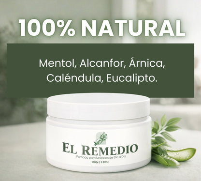 El Remedio 100gr – Pomada para Dolor Muscular y Golpes con Alivio Rápido