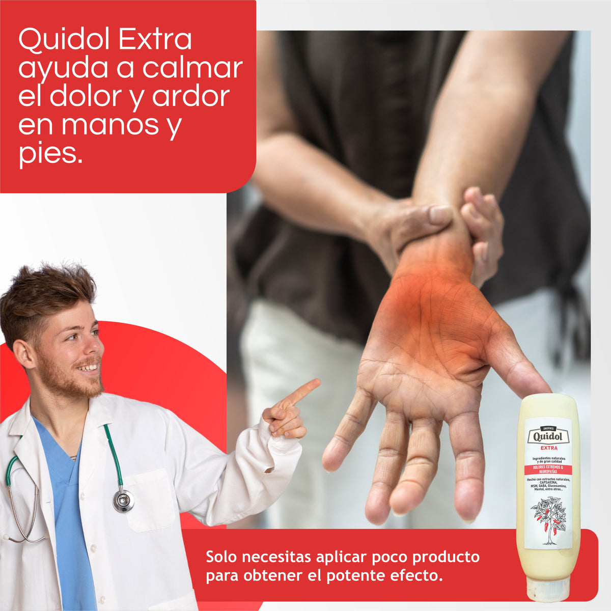 Quidol Extra pack de 3 | Alivio del dolor nervioso, ardor y hormigueo