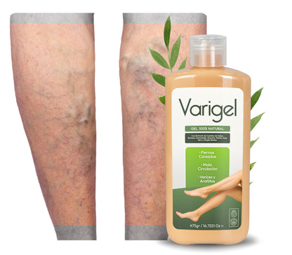 Varigel 475gr. | Alivio para Varices, Hinchazón y Piernas Cansadas con Efecto Refrescante Inmediato