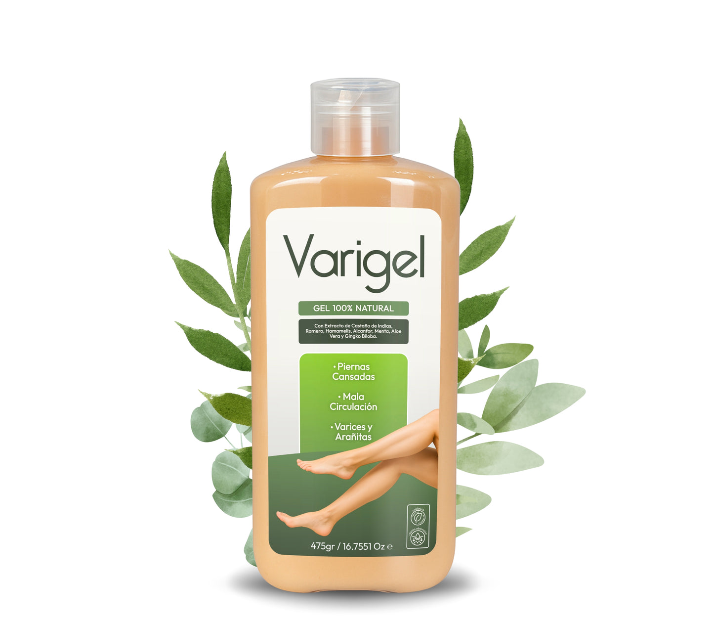 Varigel 475gr. | Alivio para Varices, Hinchazón y Piernas Cansadas con Efecto Refrescante Inmediato
