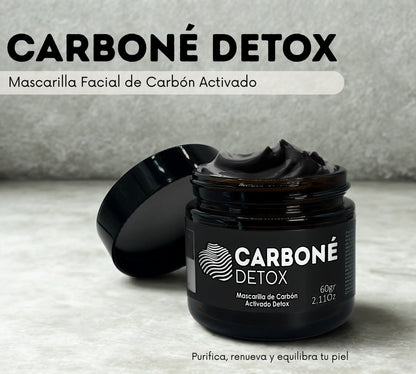 Carboné Detox 60g. | Mascarilla Facial de Carbón Activado para Limpieza Profunda, Eliminación de Impurezas y Control Total de Grasa en la Piel