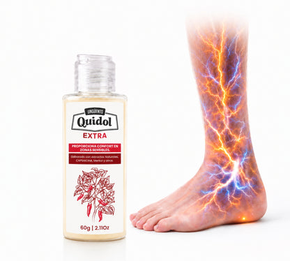 Quidol Extra 60 g | Crema de sensación intensa para dolor nervioso, hormigueo y molestias localizadas