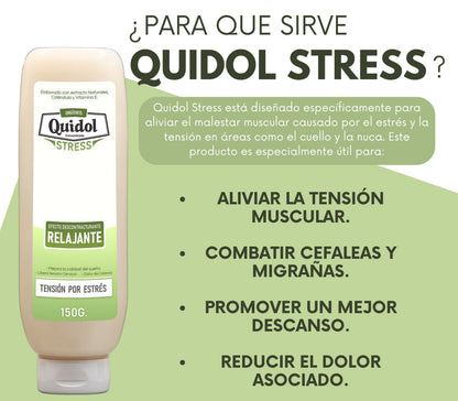 Quidol Stress 150g. | Ungüento Relajante para Cuello y Nuca – Alivia la Tensión, Reduce el Estrés y Ayuda a Dormir Mejor