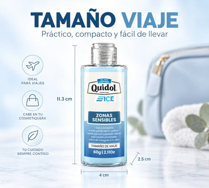 Quidol Ice 60gr. | Gel Extra Frío para Molestias Musculares, Articulares y Después del Ejercicio – Tamaño Viaje