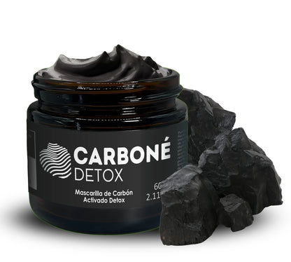 Carboné Detox 60g. | Mascarilla Facial de Carbón Activado para Limpieza Profunda, Eliminación de Impurezas y Control Total de Grasa en la Piel
