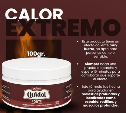 Quidol Forte Ungüento 100gr. – Calor Extremo de Acción Profunda para Músculos y Articulaciones