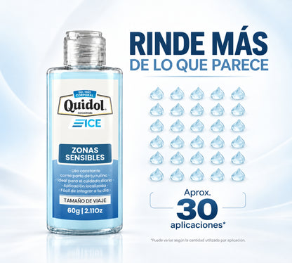Quidol Ice 60gr. | Gel Extra Frío para Molestias Musculares, Articulares y Después del Ejercicio – Tamaño Viaje