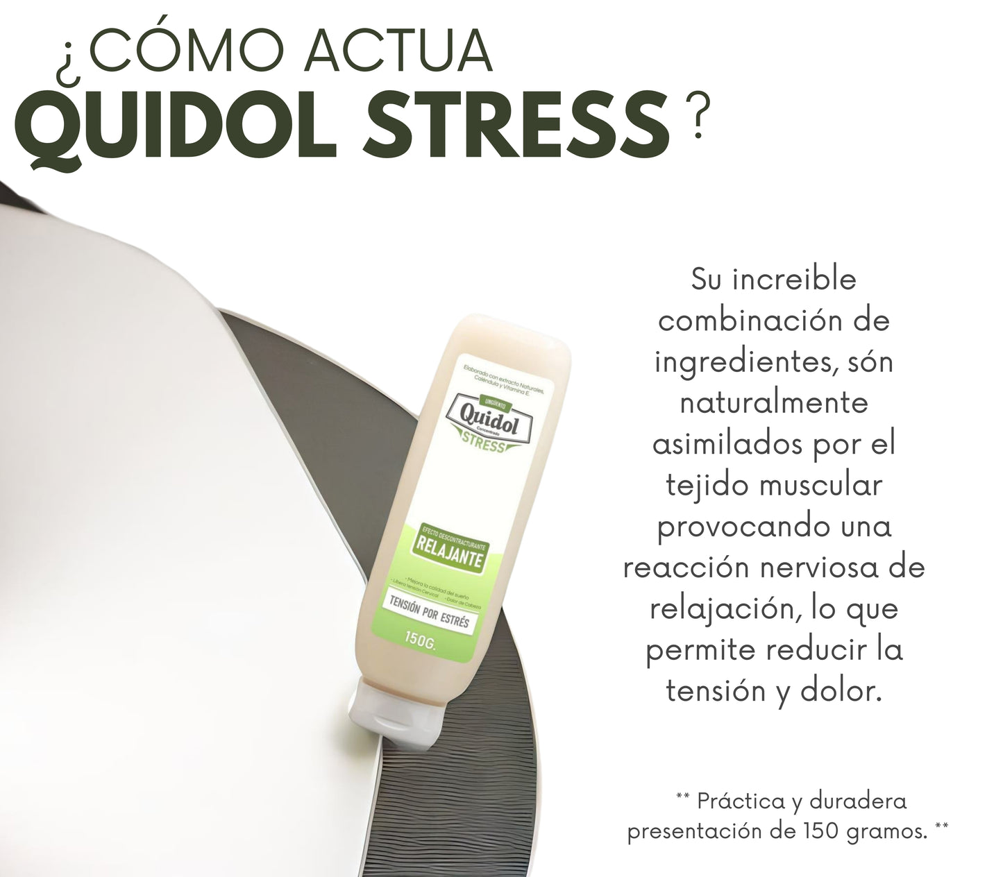Quidol Stress 150g. | Ungüento Relajante para Cuello y Nuca – Alivia la Tensión, Reduce el Estrés y Ayuda a Dormir Mejor