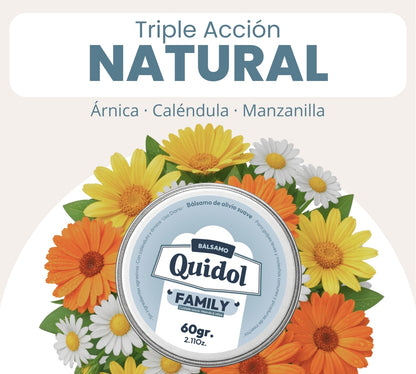 Quidol Family 60gr. | Bálsamo de Alivio Rápido para Golpes, Picaduras y Molestias Diarias – Fórmula Suave para Toda la Familia con Árnica y Caléndula