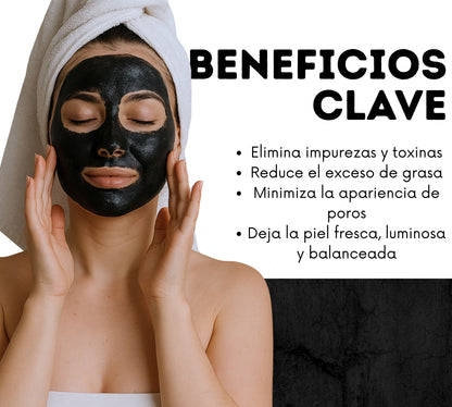 Carboné Detox 60g. | Mascarilla Facial de Carbón Activado para Limpieza Profunda, Eliminación de Impurezas y Control Total de Grasa en la Piel
