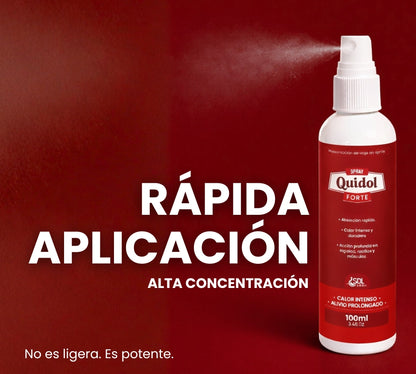 Quidol Forte Spray 100ml. – Calor Extremo de Acción Inmediata para Activación Muscular y Aplicación sin Contacto