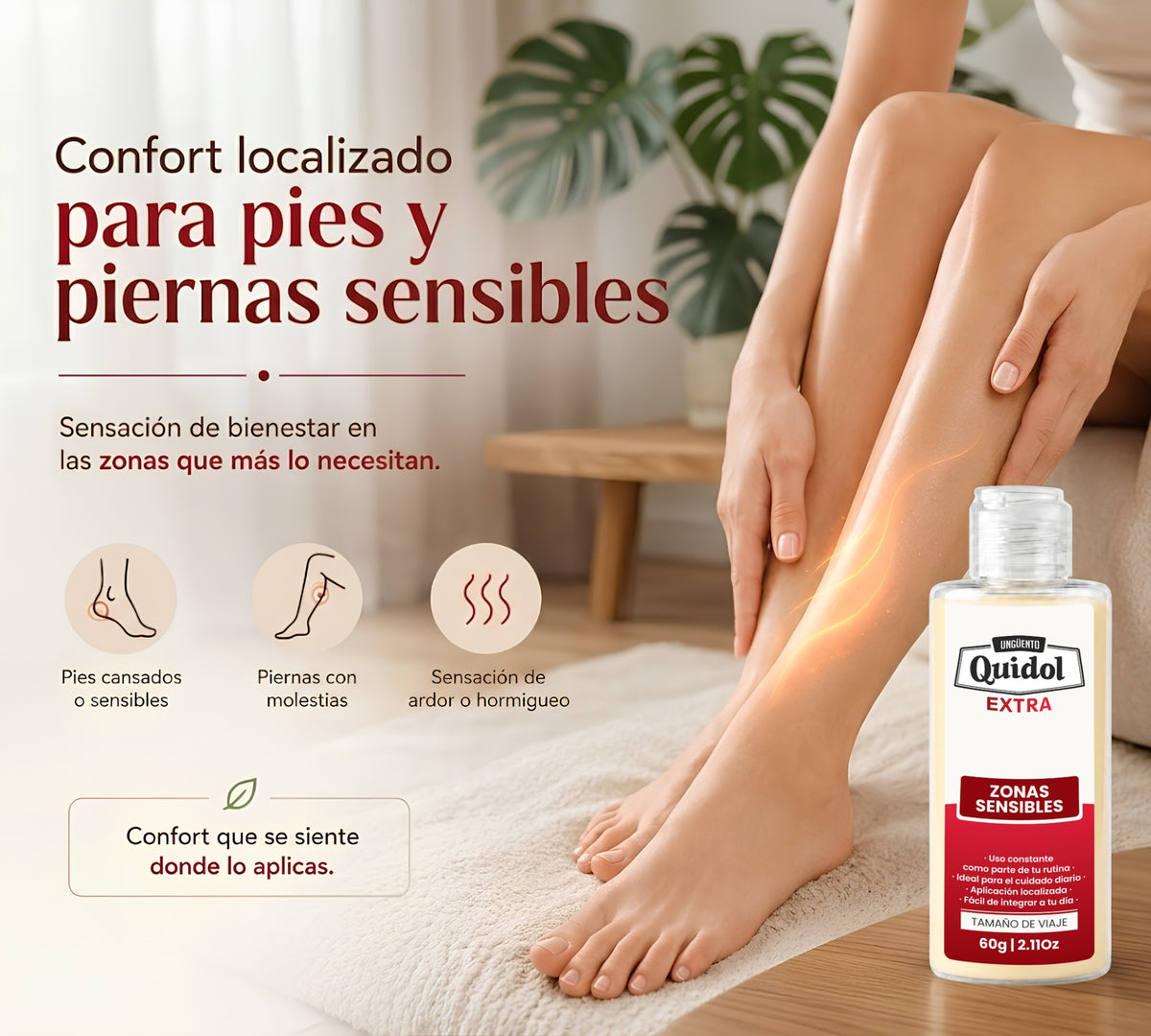 Quidol Extra 60 g | Crema de sensación intensa para dolor nervioso, hormigueo y molestias localizadas
