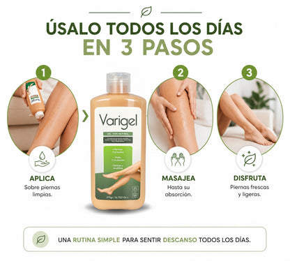Varigel 475 g 2 Pack | Gel para Varices, Piernas Cansadas, Hinchazón, Pesadez y Mala Circulación
