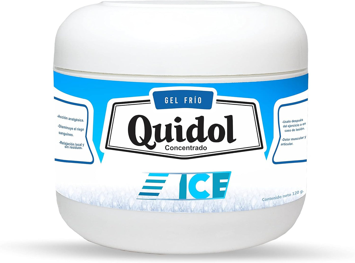Quidol Ice 120gr. | Gel Extra Frío para Alivio Inmediato de Dolor Muscular y Articular – Efecto Cooling Intenso con Mentol, Árnica y Aloe Vera