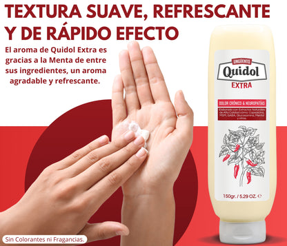 Quidol Extra 150gr. | Alivio Potente para Neuropatía, Dolor Nervioso y Articular – Fórmula Avanzada con Capsaicina, MSM y GABA