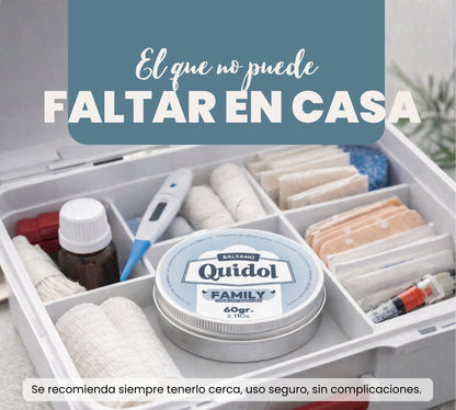 Quidol Family 60gr. | Bálsamo de Alivio Rápido para Golpes, Picaduras y Molestias Diarias – Fórmula Suave para Toda la Familia con Árnica y Caléndula
