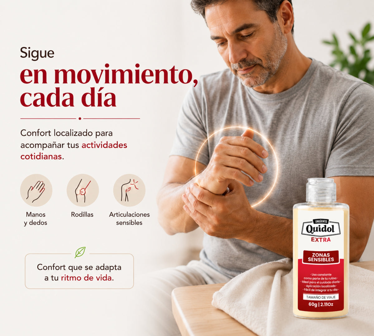Quidol Extra 60 g | Crema de sensación intensa para dolor nervioso, hormigueo y molestias localizadas