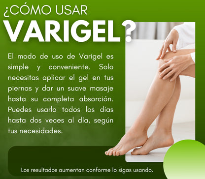 Varigel 225gr. | Alivio para Varices, Hinchazón y Piernas Cansadas con Efecto Refrescante Inmediato