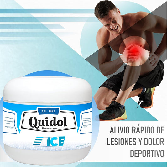 Quidol Ice 120gr. | Gel Extra Frío para Alivio Inmediato de Dolor Muscular y Articular – Efecto Cooling Intenso con Mentol, Árnica y Aloe Vera