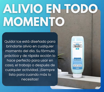 Quidol Ice 150gr. | Gel Extra Frío para Alivio Inmediato de Dolor Muscular y Articular – Efecto Cooling Intenso con Mentol, Árnica y Aloe Vera