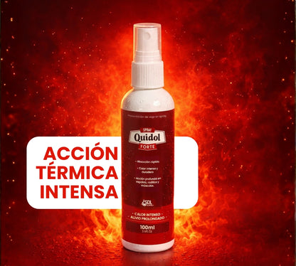 Quidol Forte Spray 100ml. – Calor Extremo de Acción Inmediata para Activación Muscular y Aplicación sin Contacto