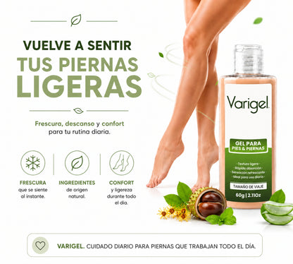 Varigel 60 g | Gel refrescante para piernas cansadas, pesadez y sensación de fatiga