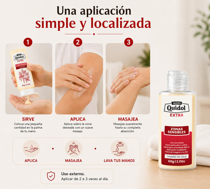 Quidol Extra 60 g | Crema de sensación intensa para dolor nervioso, hormigueo y molestias localizadas