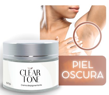 Clear Tone 50g. | Crema Despigmentante para Axilas, Rodillas, Codos, Cuello, Rostro y Manos – Ayuda a Aclarar Manchas por Sol, Edad y Desequilibrios Hormonales